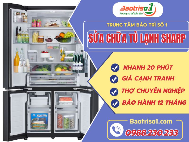 Sửa chữa tủ lạnh Sharp tại nhà Hà Nội giá rẻ , thợ tay nghề cao
