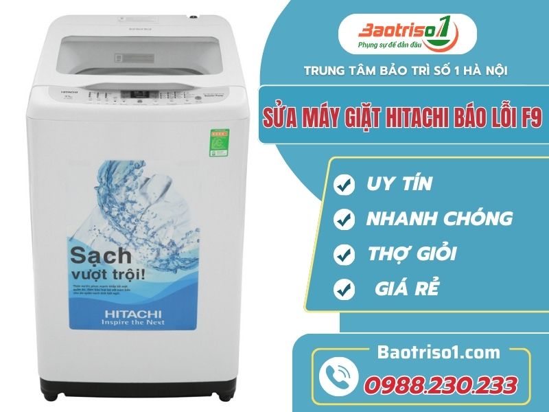 Sửa máy giặt Hitachi báo lỗi F9