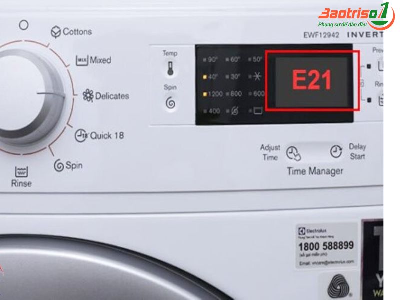 máy giặt Toshiba báo lỗi E21