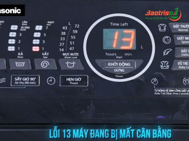 Dấu hiệu của máy giặt Panasonic báo lỗi U13