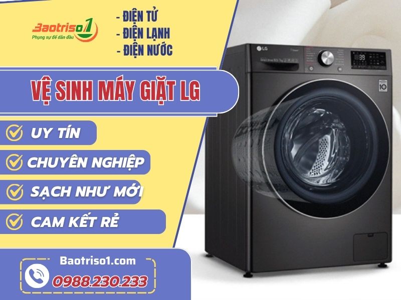 Vệ sinh máy giặt LG sạch như mới, giá rẻ. Gọi Baotriso1