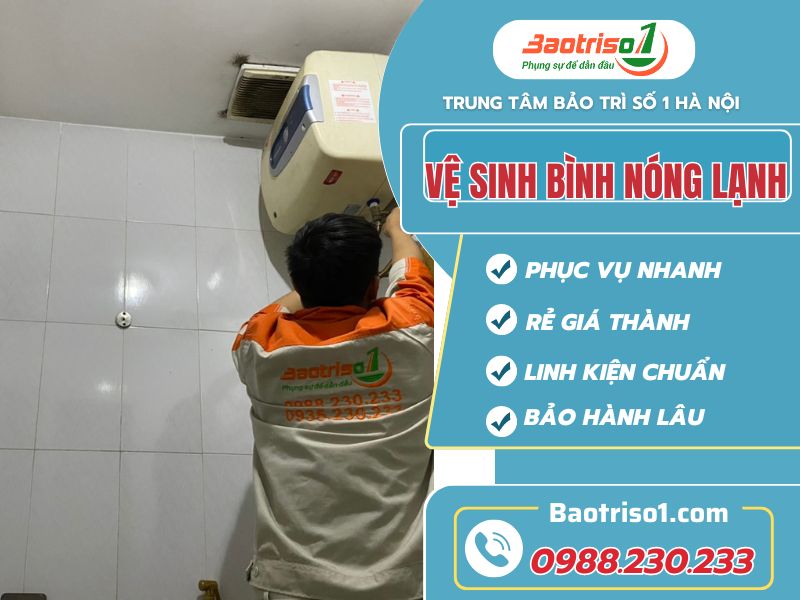 Vệ sinh bình nóng lạnh tại nhà giá chỉ từ 190k