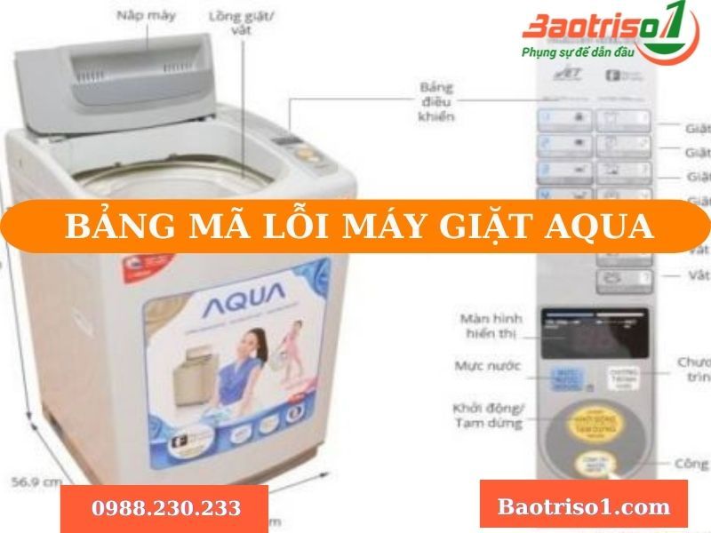 Nhận sửa triệt để các mã lỗi máy giặt Aqua thường gặp 