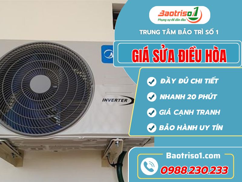 Bảng giá sửa điều hòa tại nhà giá rẻ, nhiều ưu đãi 