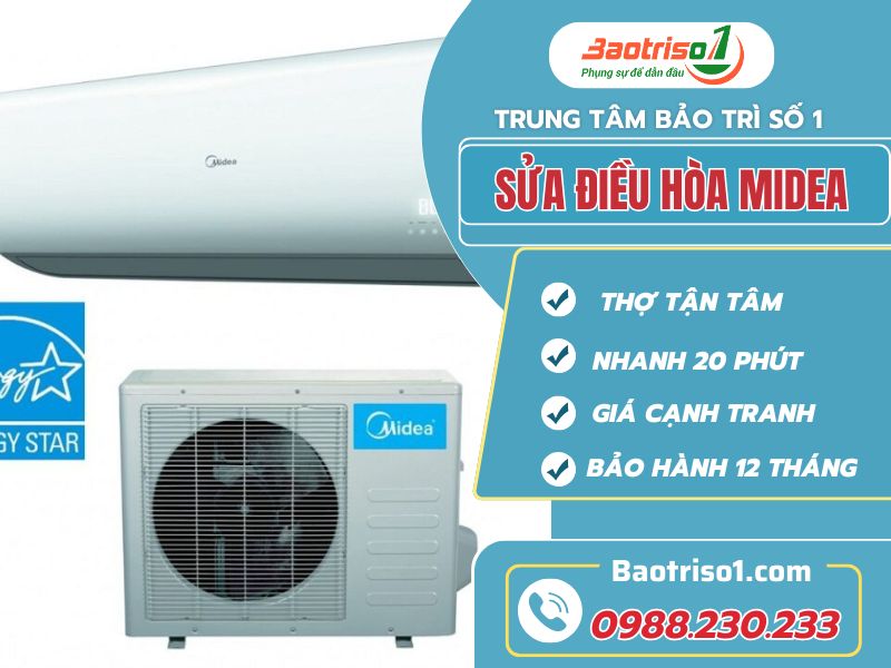 Dịch vụ sửa điều hòa Midea uy tín, thợ giỏi, giá siêu ưu đãi