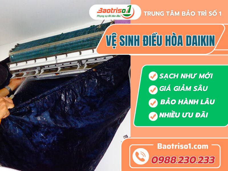 Dịch vụ vệ sinh điều hòa Daikin tại Hà Nội uy tín với giá chỉ từ 150k