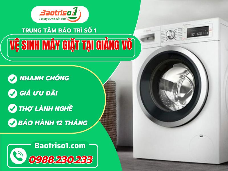 Vệ sinh máy giặt tại Giảng Võ nhanh chuẩn giá tốt!