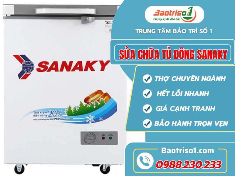 Sửa chữa tủ đông Sanaky tại nhà giá rẻ, thợ đến ngay