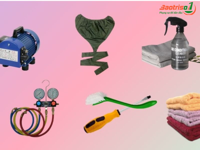 Dụng cụ cần để tự vệ sinh điều hòa Sharp tại nhà